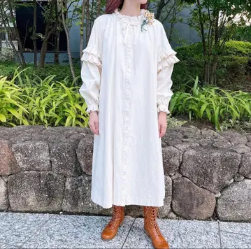 핑크하우스 턱 사용 데님 원피스