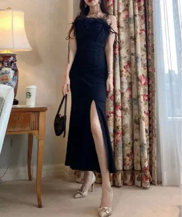 amerge fur marmaid slit onepiece