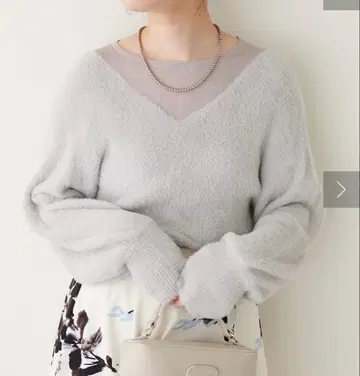 복슬복슬 샤기 x 시어 니트 natural couture 그레이