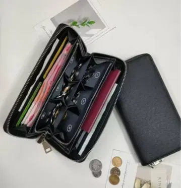 블랙 장지갑 지퍼식