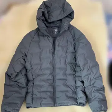 유니클로 퍼프 테크 후드티 자켓 그레이 남성용 S