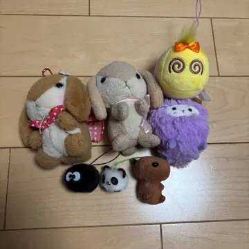 토끼와 동물 봉제 인형 세트