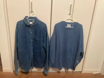 새상품급! gym master 데님 셔츠 긴팔 티셔츠 2세트