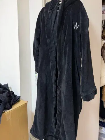 w 호텔 w Hotel 목욕 가운 블랙 후드 부착
