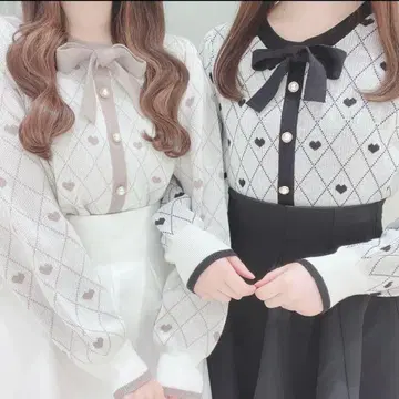 evelyn 아가일 하트 니트