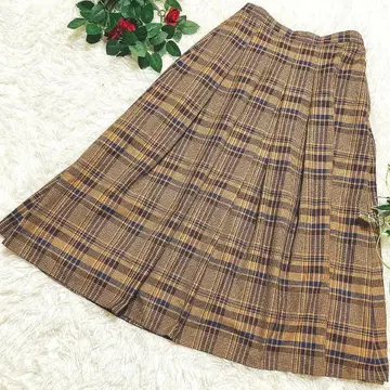 IT'S international 체크 플리츠 스커트 S 일본제