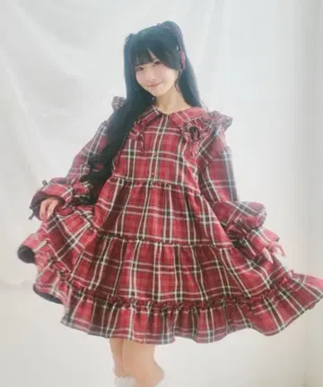 [틸과 레트로] 모듬 티어드 리본 미니 원피스 레드 빨간색