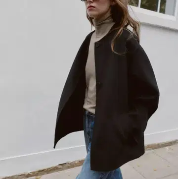 ZARA 노카라 울 숏코트