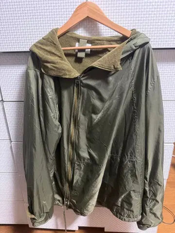 캘오라인 올리브 그린 플리스 안감 나일론 자켓