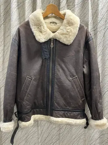 가죽 밀리터리 자켓 브라운