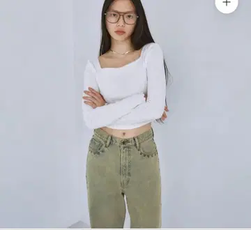 SeaRoomlynn 하트렛 스퀘어 넥 상의 화이트