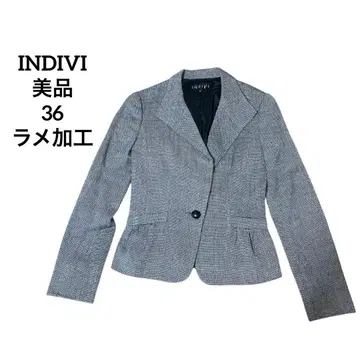 [새상품급] INDIVI 라메 트위드 테일러드 자켓 세레모니 36 S
