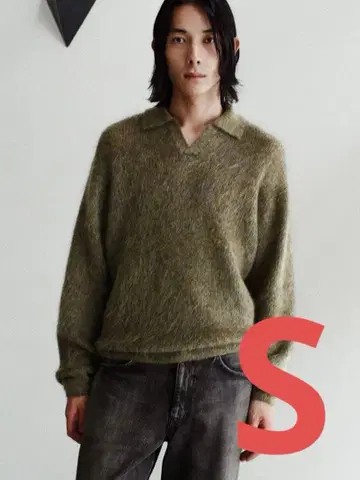 [ LIDNM ] Kid Mohair Knit Polo S 사이즈