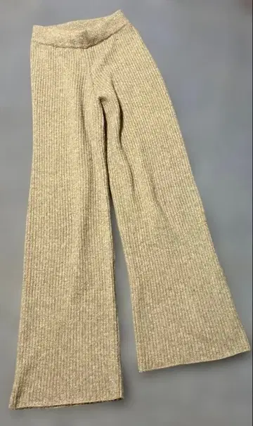 아즈르 바이 마우지 리브 편직 플레어 팬츠 S 브라운 베이지