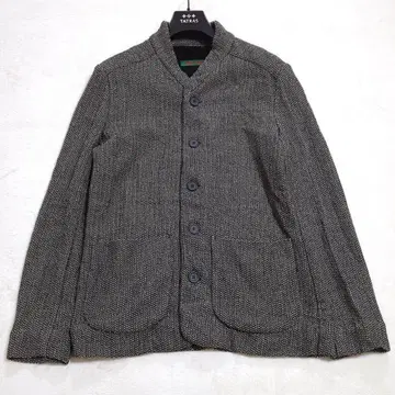 컨디션 최상 M CASEY CASEY 헤링본 노카라 니트 자켓