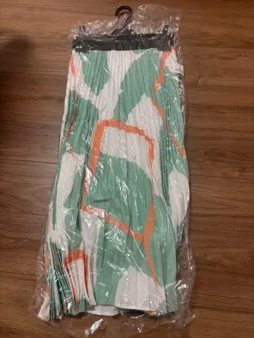 플리츠 스커트 그린 오렌지 사이즈 38 fennel