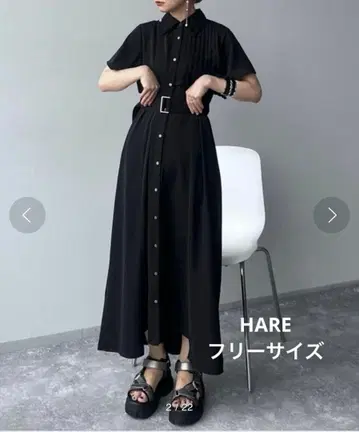 HARE 플리츠 절개 원피스 프리 사이즈