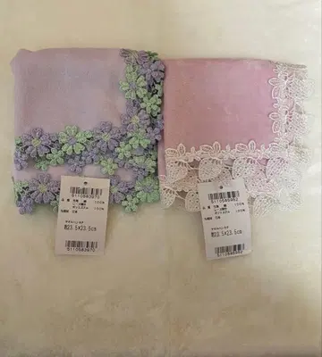 치카자와 레이스 손수건 2장 세트