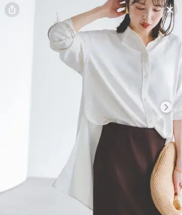 NOBLE 시즌 컬러 플레인 셔츠 화이트 택 포함 새상품