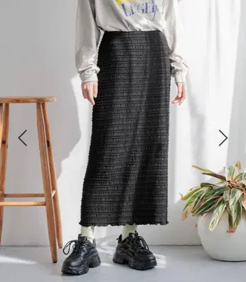 LOWRYS FARM 미니 셔링 타이트 스커트 블랙 F