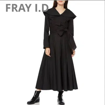 FRAY I.D 케이프 칼라 셔츠 원피스 블랙