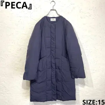 빅 사이즈 [PECA] 노카라 다운 코트 퍼플 15