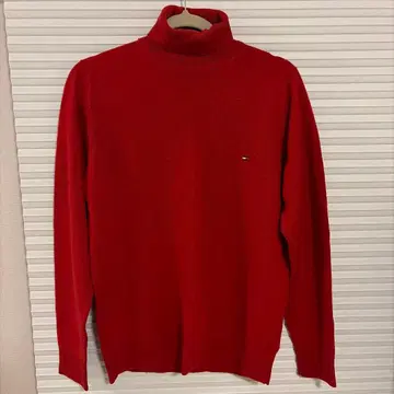 TOMMY HILFIGER 프리미엄 메리노울 스웨터 S 레드