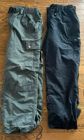 아웃도어 카고 팬츠 그레이&블랙 2장 세트