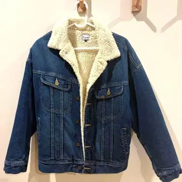 Lee 데님 자켓 보아 칼라 부착