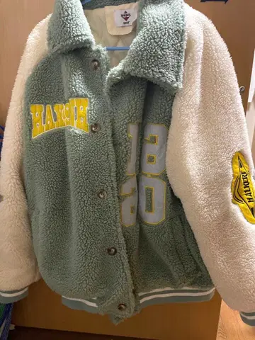 보아 자켓 그린/화이트