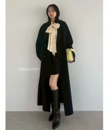 울 리버 더블 브레스트 체스터 코트