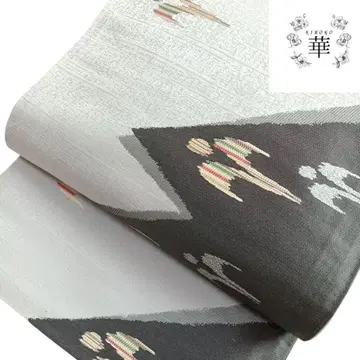 1200 화 후쿠로 오비 순수 실크 새 그레이