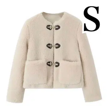 페이크 보아 재킷 S 루즈핏 아우터 랍스터 클래스프 재킷