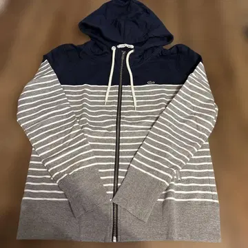 즉시 구매 LACOSTE 스트라이프 풀 지퍼 후드티!
