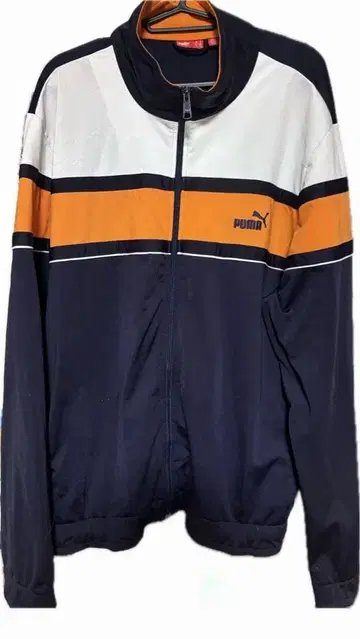 [레어] PUMA 집업 자켓 3L 네이비/오렌지