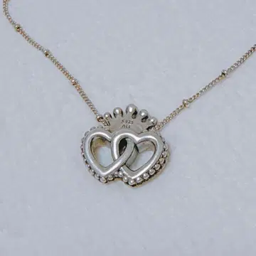 925 실버 하트 크라운 목걸이