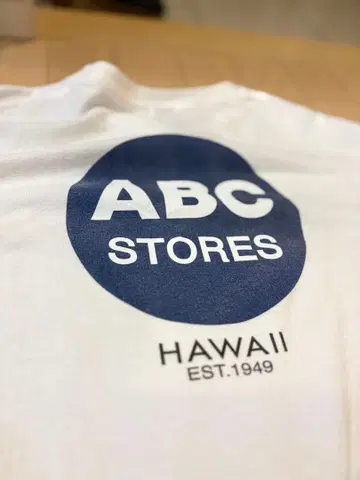 ABC STORES 로고T 크롭 기장 화이트 하와이 한정판 빈티지 상품