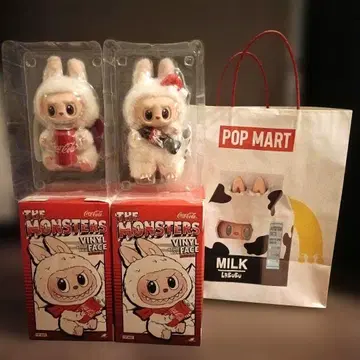 새상품 팝마트 코카 콜라 봉제 인형 2체 세트 러브브