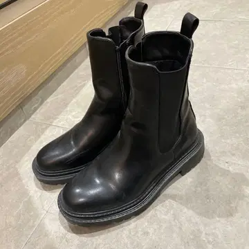 사이드 고어 부츠 블랙 가죽