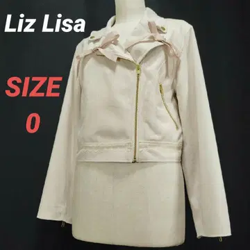 리즈리사 더블 라이더 자켓 리본 핑크