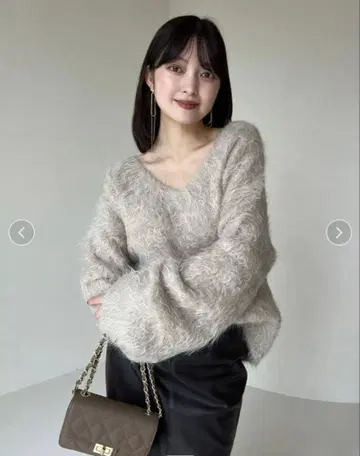 아뉴앙스 수리 알파카 니트 풀오버 베이지