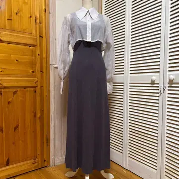 비침 셔츠 원피스 긴팔 그레이 SNIDEL