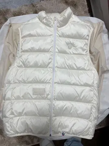 AAPE NOW 아이보리 다운 베스트 L