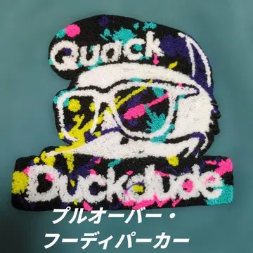 Duckdude 후드티 터콰이즈 블루 L