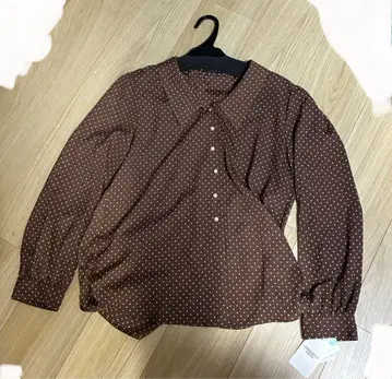 STRAWBERRY FIELDS 브라운 도트 긴팔 셔츠