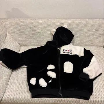 팬더 귀 달린 플리스 자켓