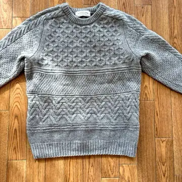 [ 유나이티드 애로우즈 ] 케이블 니트 스웨터 그레이