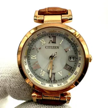 [ 새상품급 ] 시티즌 크로스시 전파 시계 악어 가죽 벨트 정가 8만