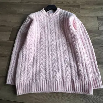 yori 부드러운 니트 케이블 짜임 핑크 인기 아이템 빅