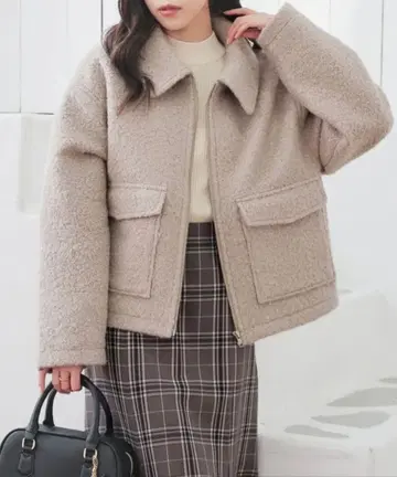 Honeys 카라 부착 블루종 베이지